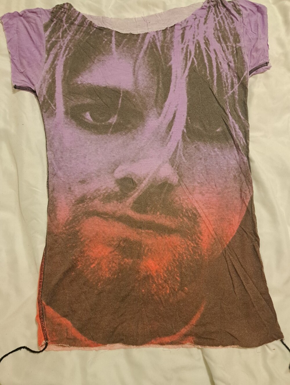 Kurt Cobain Purple & Orange Graphic Women T-Shirt